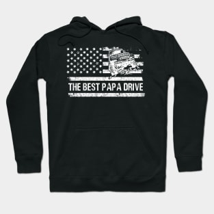 The Best Papa Drive Jeeps American Flag Father's Day Gift Papa Jeep 4th of July Hoodie